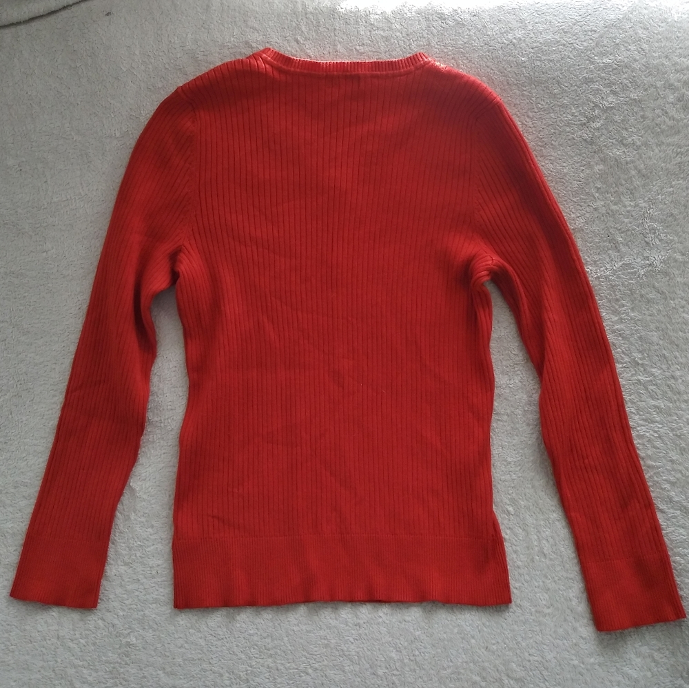 Orange Ribbed Sweater - Picture 3 of 4